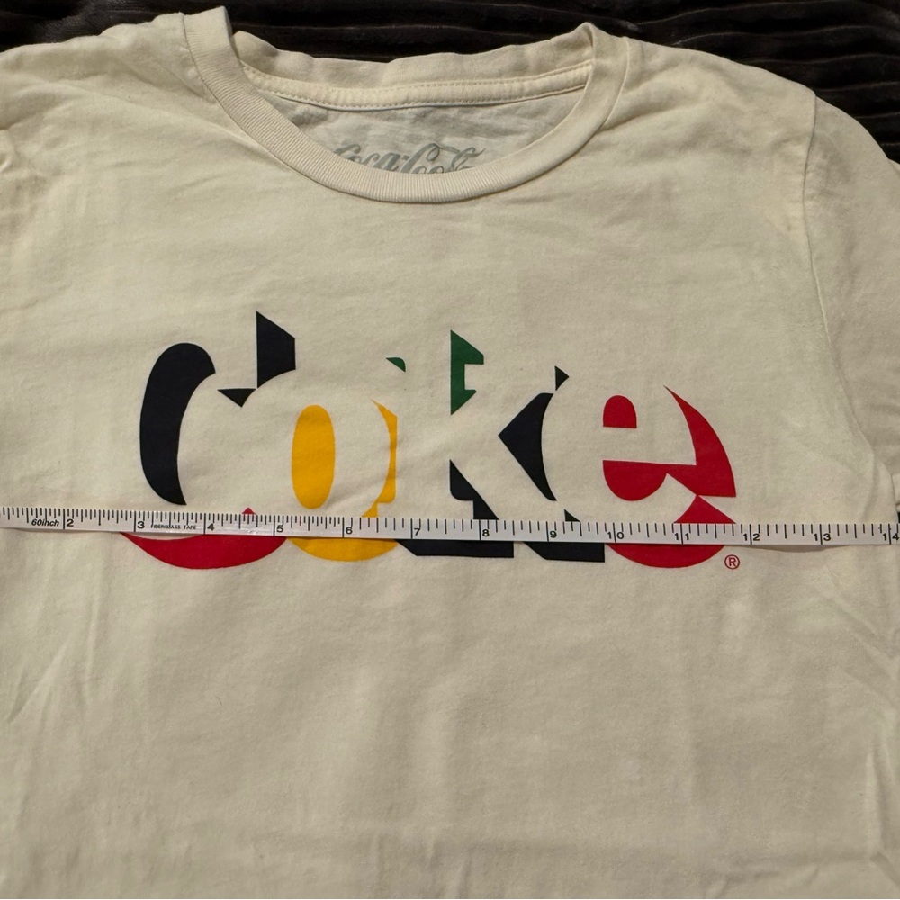 Coca-Cola Cream Colored Tee with Colorful Logo - Picture 5 of 6